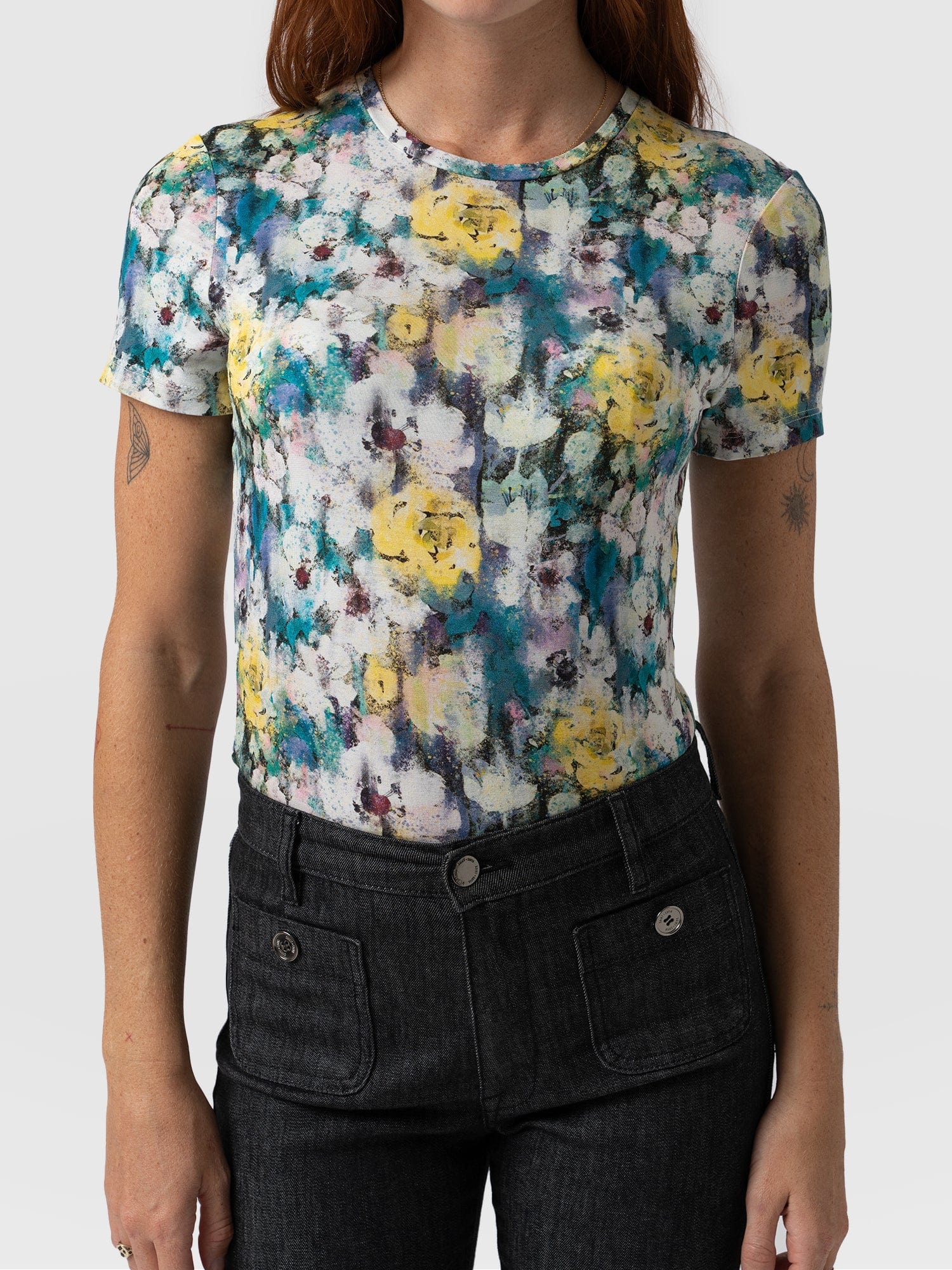 Austen Crew Neck Tee - Misty Floral